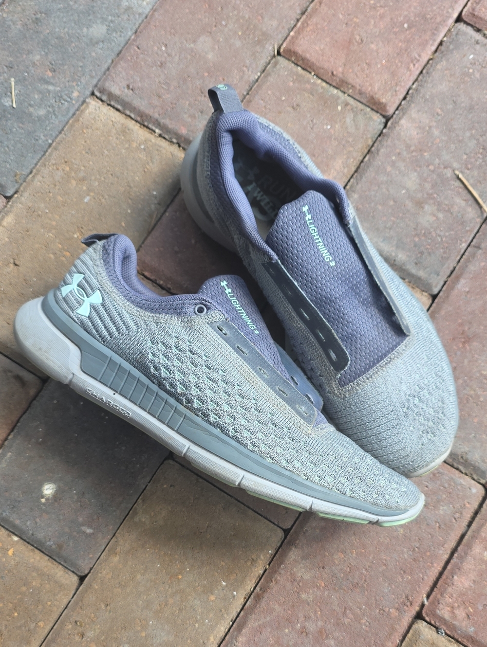 Under Armour Women's Lightning Running Shoes - Gray & Turquoise